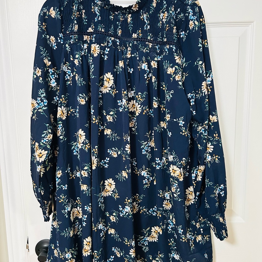Love Riche Navy Floral Tunic